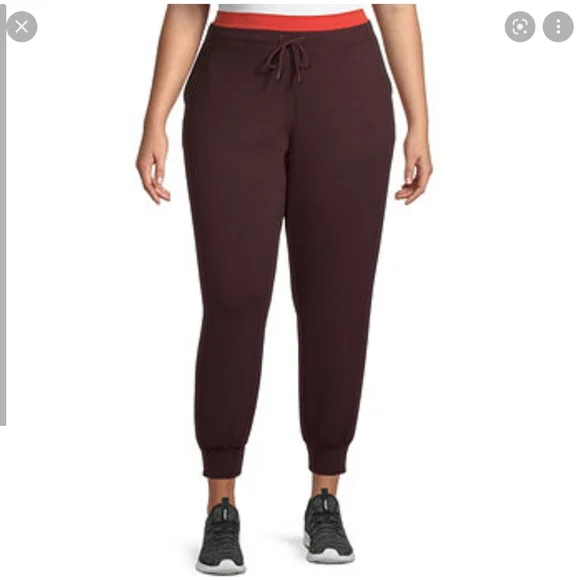 Xersion, Pants & Jumpsuits, Xersion Womens Mid Rise Plus Jogger Pant  Burgundy Orange 2x 3 New